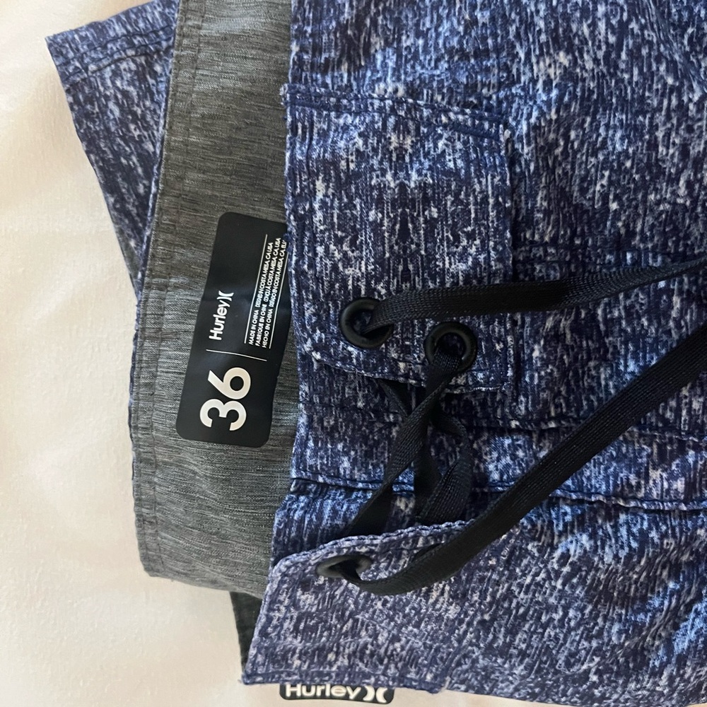 Hurley Navy and Charcoal Swim Trunks